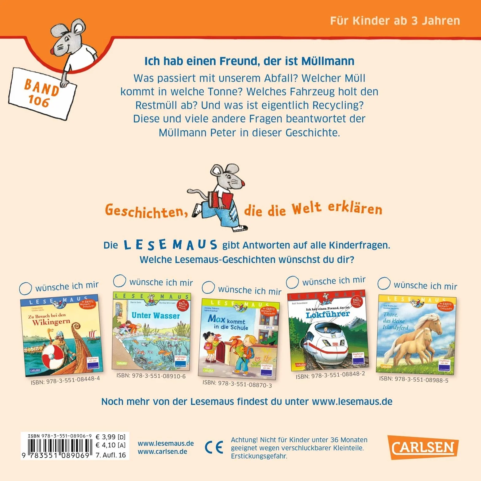 LESEMAUS 106: Ich hab einen Freund, der ist Müllmann: Vollständig überarbeitete Neuausgabe