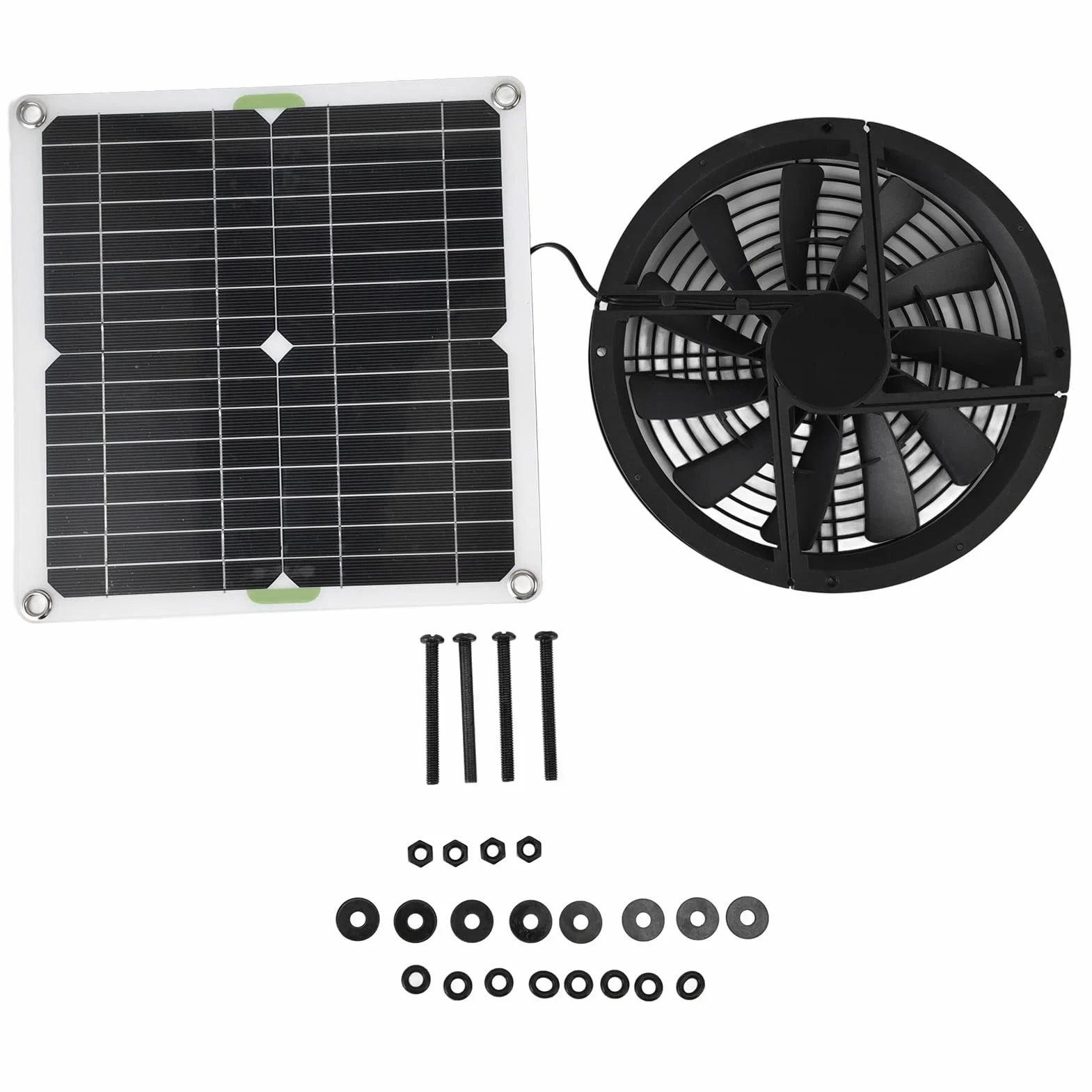 100W Solar Panel Fan Kit, Odporny Na Warunki Atmosferyczne Zasilany Energią Słoneczną Attic Ventilator, 12V 10in Panel Słoneczny Wentylator Wyciągowy dla Małych Kurników Szklarnie Szopy Domy Zwierząt