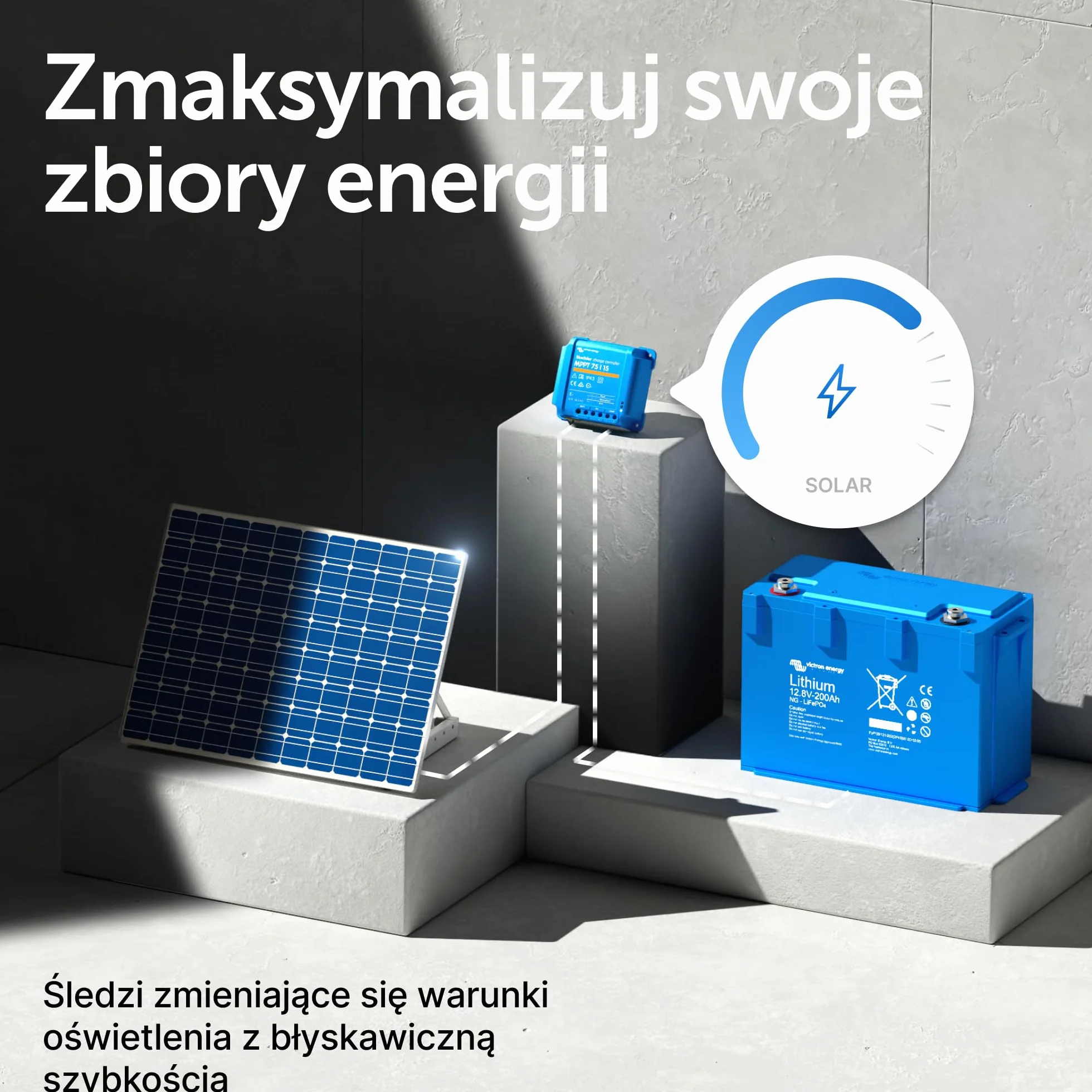 Victron Energy BlueSolar MPPT 75V 15 amp 12/24-Volt Kontroler Ładowania Słonecznego